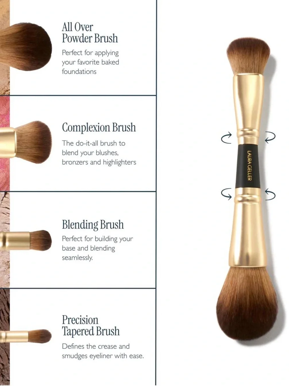 Laura Geller Dual-Ended 4-in-1 Makeup Brush - brand new!